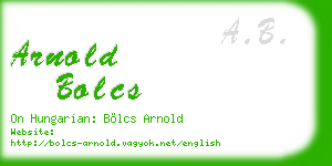 arnold bolcs business card
